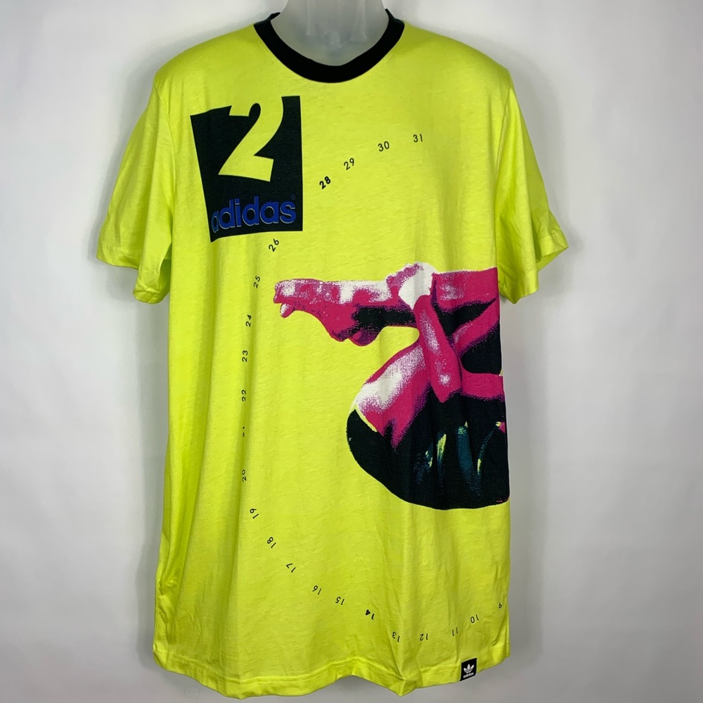 New Adidas Men's Neon Green Color Shirt Size Large
